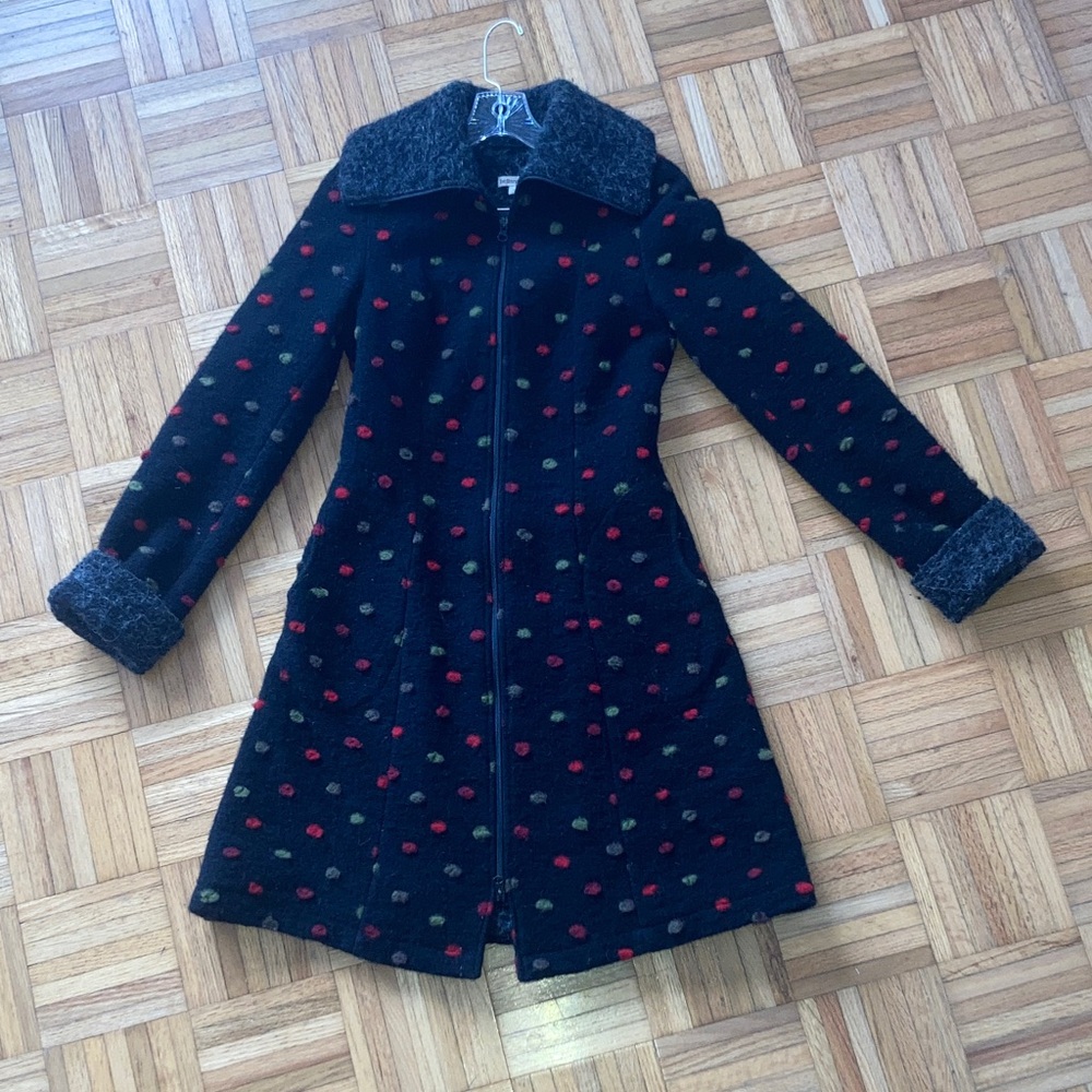Bellanatur SZ S Wool Polka Dot Women's Coat from Berlin stay warm look cute
